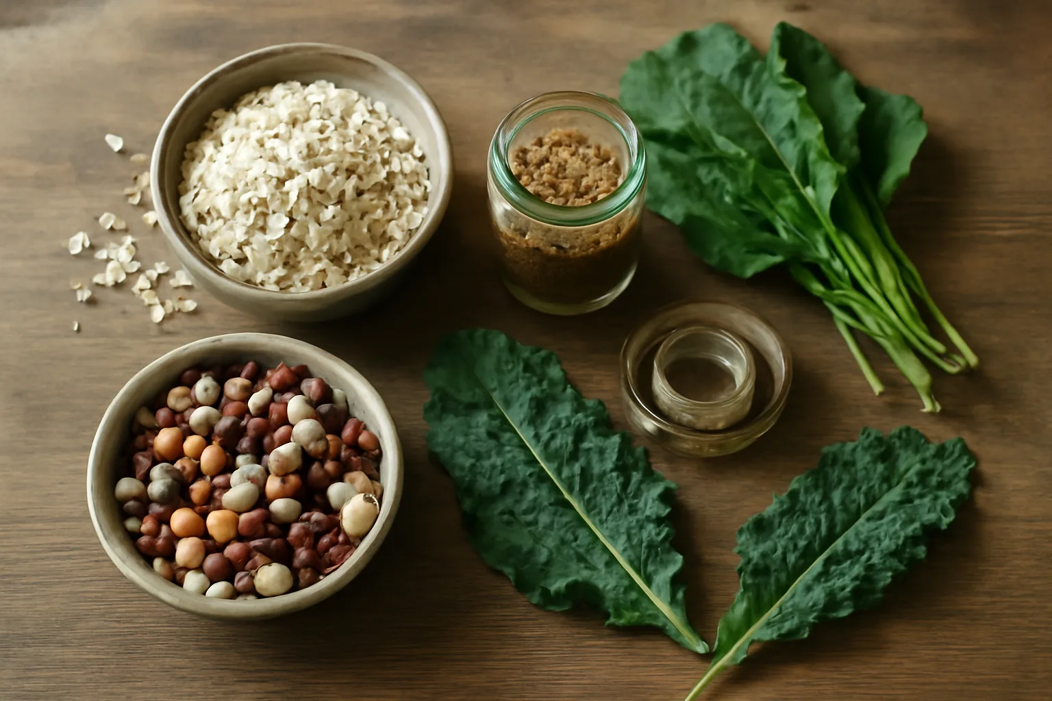 Whole foods and a measuring tape representing natural alternatives to tirzepatide for weight loss