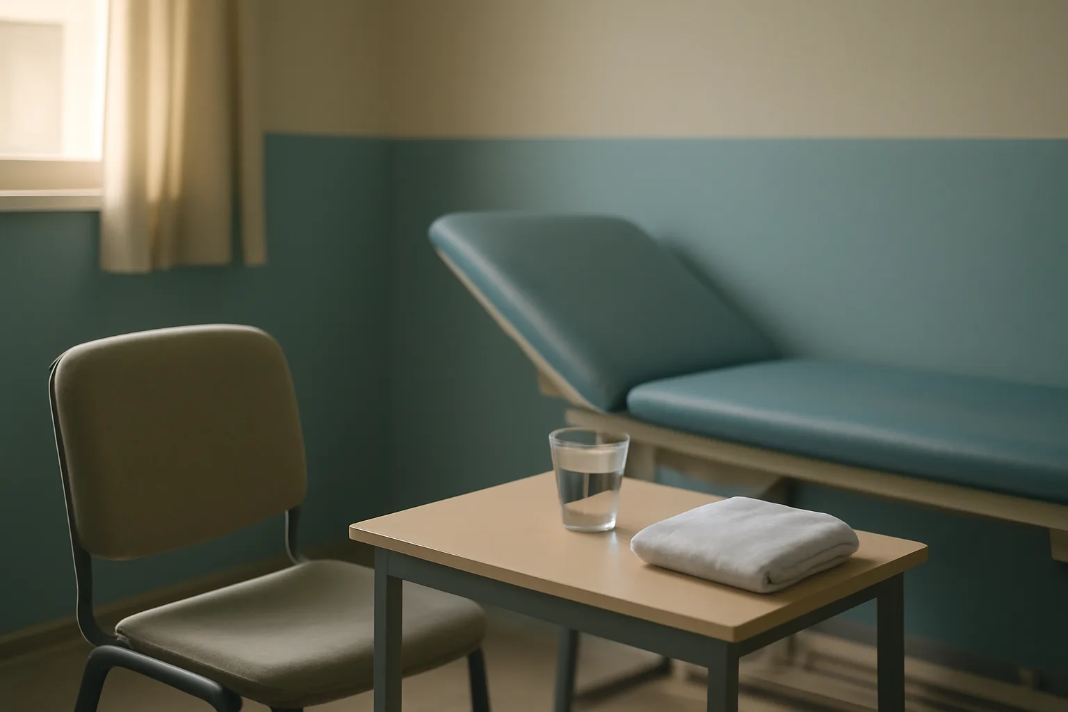 Empty clinic exam room representing a checkup for tirzepatide side effects